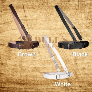 Handmade Leather Sam Browne Belt: British Military Crossover Strap