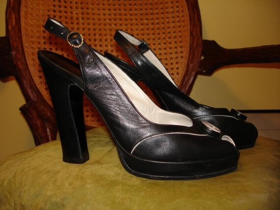 Vintage PETER FOX Slingback Peep-Toe Platforms, vi