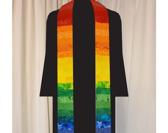 Full Rainbow Clergy Stole