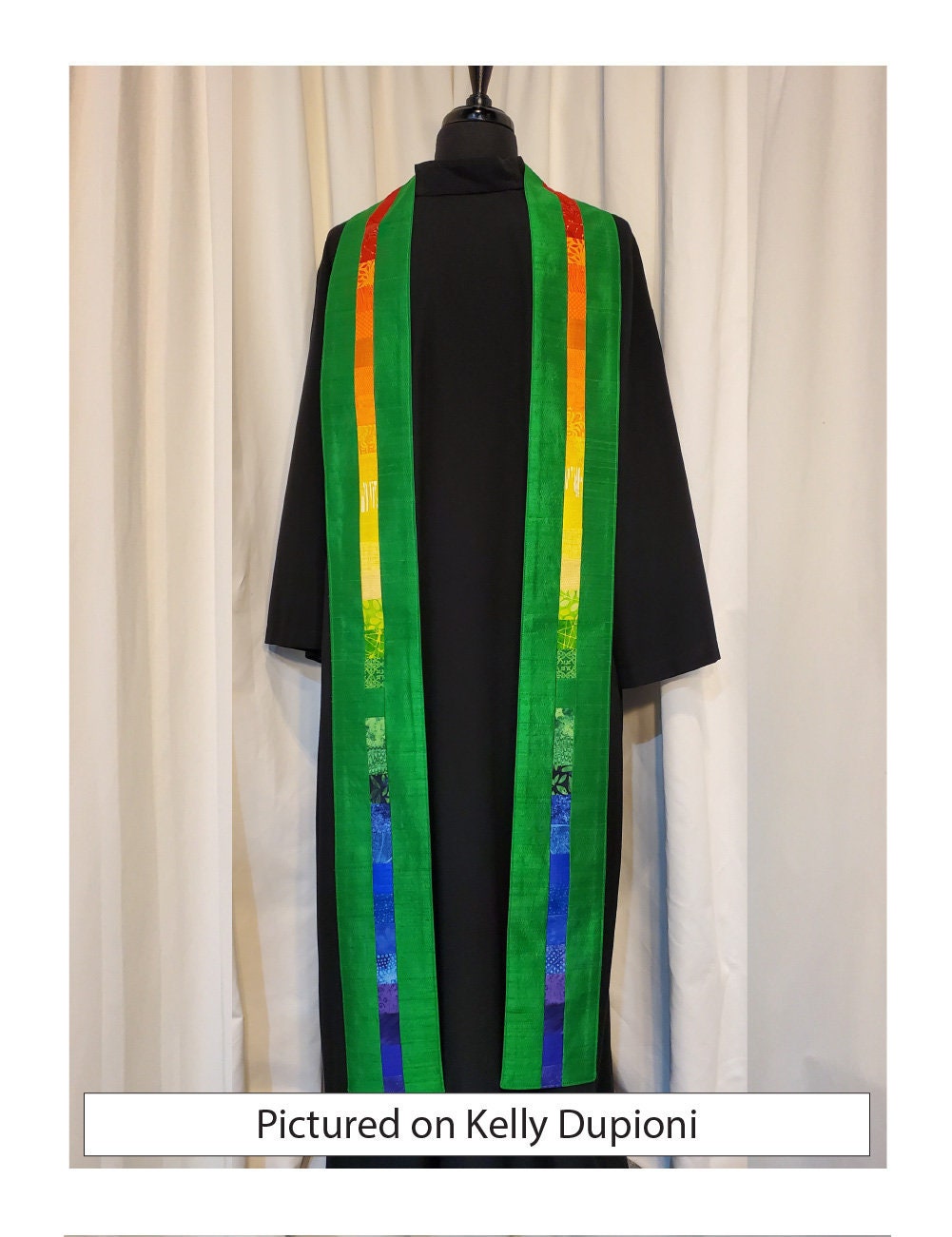 Rainbow Ephesus Clergy Stole (Green, Red, White, Blue, Purple)