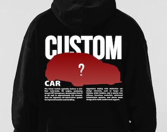 Custom Car Hoodie | Personalized Car Design | Unisex Car Lover Gift | Custom Vehicle Sweatshirt