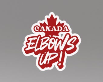 Elbows Up Canada Sticker: Patriotic Pride Decal