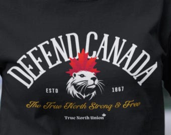 Defend Canada T-Shirt: Patriotic Beaver Unisex Tee