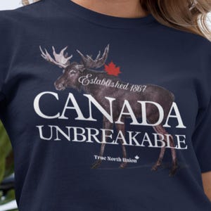 Canada Unbreakable Moose T-shirt | Patriotic Canada T-shirt | Retro Style Canada Tee | Canada Strong Free Tee | Defend Canada Unisex T-shirt