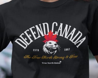 Defend Canada T-Shirt: Patriotic Beaver Graphic Tee