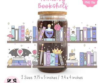 Pastel Fantasy Book 16oz Libbey Glass Can Wrap Png Dragon Fantasy  Glass Can Fourth Wing Dragon Png Aesthetic Bookish Iced Coffee Cup Png