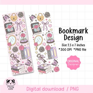 Marcador de livros de fantasia PNG Marcadores de romance para impressão digital PNG Arquivo de livros estéticos para meninas lendo PNG Marcadores para impressão PNG