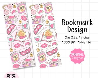 Marcador de livros Smutty PNG Dark Romance Bookish Digital Printable PNG Romance Book Lover PNG Marcadores para impressão Spicy Smut Bookmark PNG