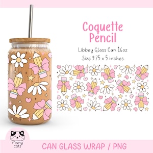 Lehrer Wertschätzung 16 Unzen Libbey Glasdosen Wrap Png Kokette Bleistift Glasdosen Wrap Lehrer Bögen Cup Wrap Girly Schulbedarf Glasdose