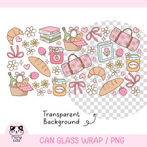 May include: A digital illustration of a picnic scene with a variety of items, including a basket, bread, honey jars, flowers, and a blanket. The illustration is in a cartoon style with bright colors and a whimsical feel.