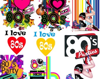 Retro 80s Stickers – Nostalgic Designs (Digital Download)