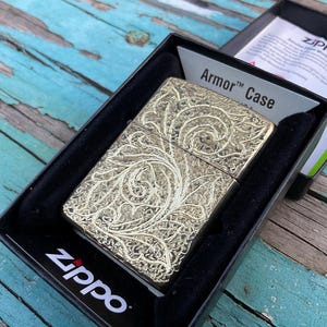 Hand Engraved brass Zippo lighter one of a kind