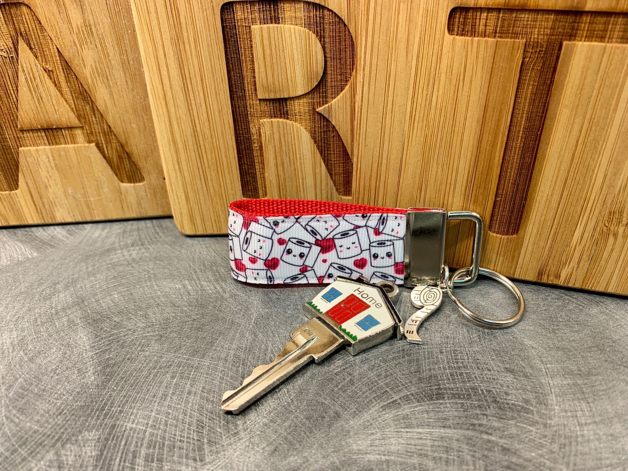 I heart TOILET PAPER Key Fob Keychain Key Ring Etsy