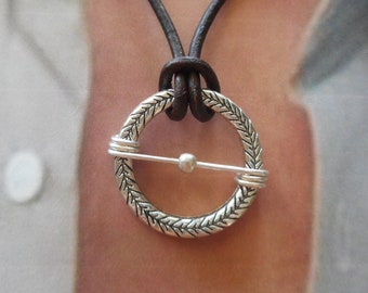Compass Necklace Viking Norse Rustic Manly Pendant Necklace Expedition Josh Traveling  Lucky Necklace Unknown Silver tone