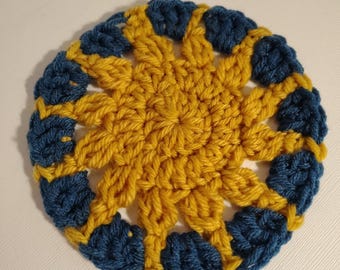 Celestial moon star wacky spiral Sun crescent Handmade Nautical Coasters Doilies