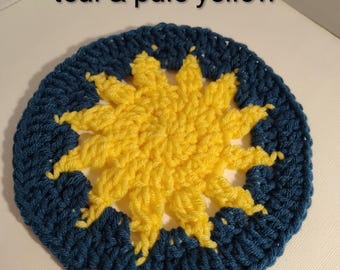 Celestial Wacky Sun Handmade Coasters Doilies