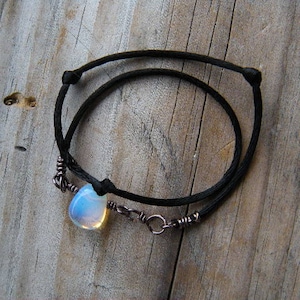 KAIRI Kingdom Hearts KH Bracelet Opalite Opal Wrap black cord Kairi Necklace