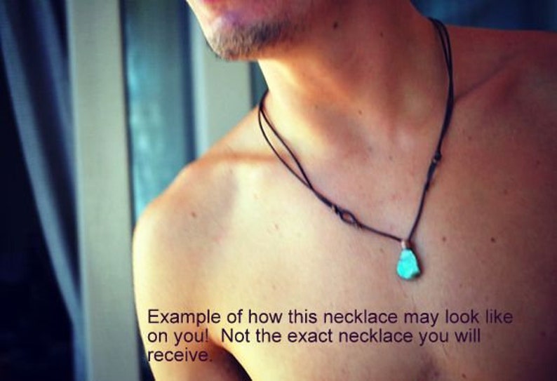 Chrysocolla Turquoise Viking Norse Rustic Manly Pendant Necklace