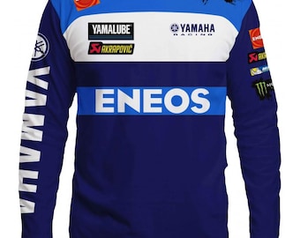 Vtg 70s 80s Yamaha Jersey Black Yellow XL Motocross