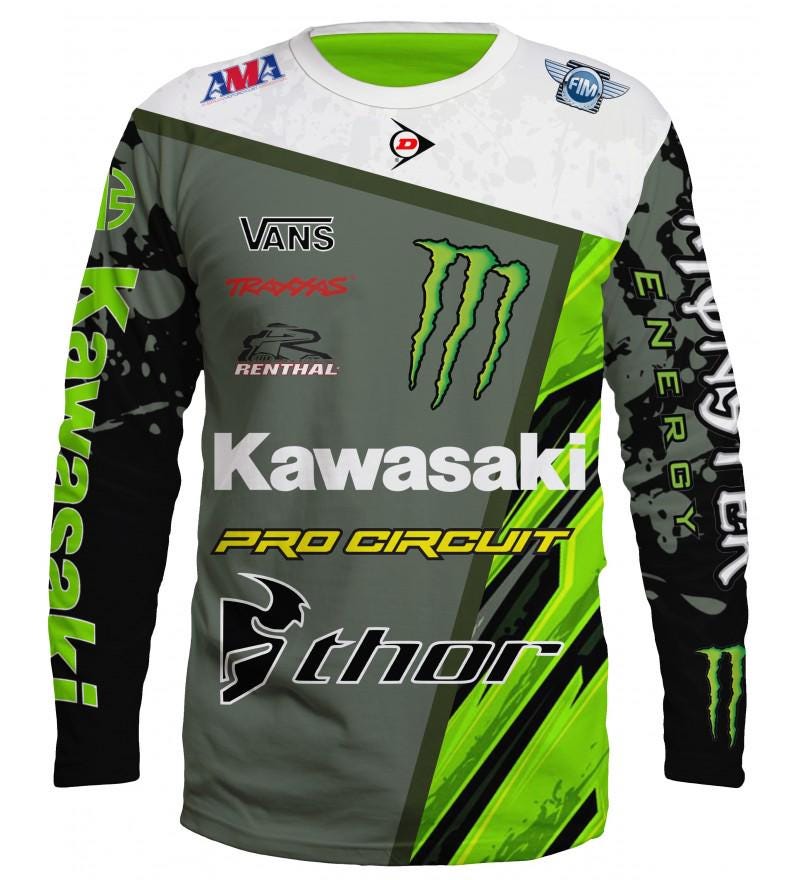 Clément Desalle　モトクロス　シャツ　KAWASAKI　モンスター Kawasaki Motto Jersey #4089D - Etsy