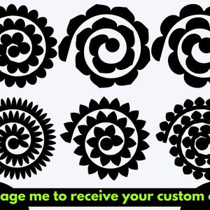 Rolled Flower Svg, Rolled Flower Template, Paper Flower, 3d Flower Svg, Rolled Paper Flowers, Cricut Flower Svg, Wedding Flower Svg, Digital