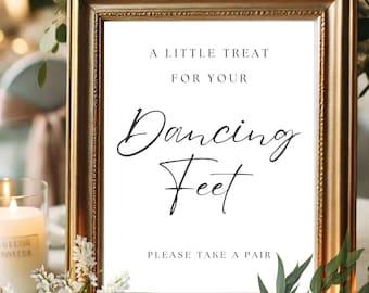 Flip Flop Schild Printable | Minimalistisches Hochzeit Tanzende Füße Zeichen | Eine Wohltat für Ihre Tanzfüße