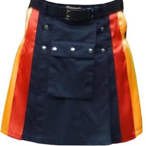 Rainbow Pride Utility Kilt: LGBT Gay Kilt - Handmade, 100% Cotton, Adjustable Fit, Custom Size