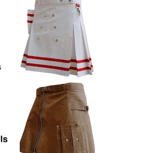 Modern Utility Kilt with Pockets: Custom Size, Cotton Fabric, Handmade Kilts