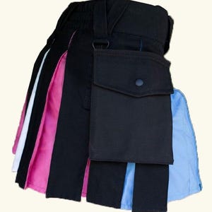 Rainbow Bisexual Utility Kilt: LGBT Kilt, Modern Hybrid Design, Adjustable Fit, 100% Cotton