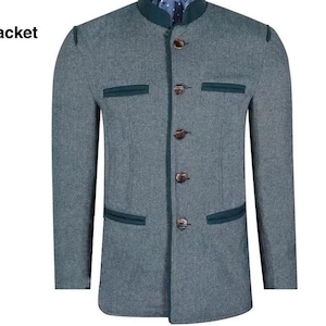 Men&#39;s Loden Wool Trachten Jacket: Bavarian Oktoberfest Style