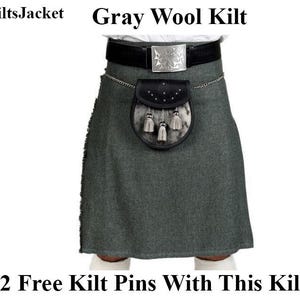 Kilt da uomo in tweed scozzese di alta qualità fatto a mano, 8 iarde - Kilt tradizionale Highlander - Kilt pesante da 16 once - Kilt su misura - Kilt scozzesi