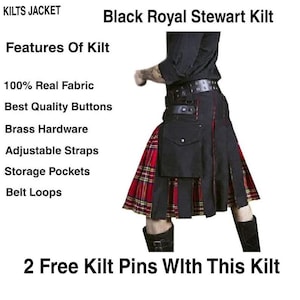 Handmade Scottish Utility Kilt: Hybrid Design with Cargo Pockets