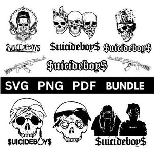 Paquete PNG de Suicide Boys, paquete SVG de Suicide Boys, paquete SVG PNG de calcomanías de Suicide Boys, vectores de Suicide Boys, paquete de fans de Suicide Boys