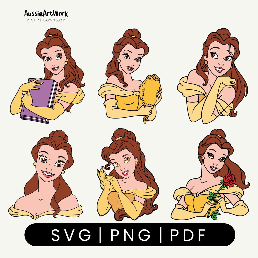 Belle Clipart Bundle: Beauty and the Beast PNG Images (digital Download ...