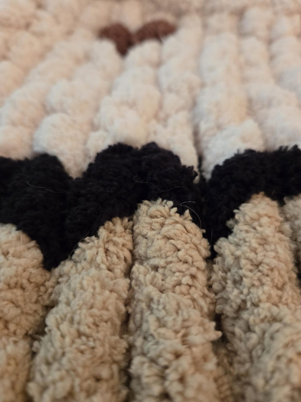 Chunky Knit Couch Throw: Hand Knitted Coffee Color Blanket Etsy