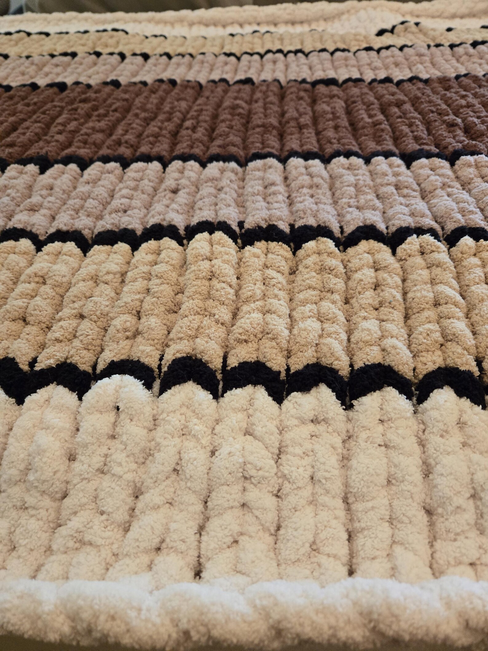 Chunky Knit Couch Throw: Hand Knitted Coffee Color Blanket Etsy