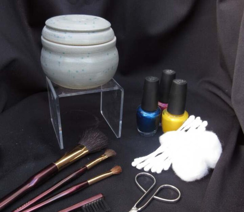 Robbin/'s Egg Blue Jar 2 Bathroom Accessories Jewelry Porcelain Lidded Jar Q-Tips Cotton Balls