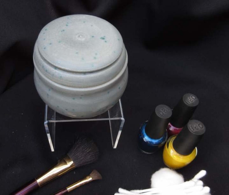 Robbin/'s Egg Blue Jar 2 Bathroom Accessories Jewelry Porcelain Lidded Jar Q-Tips Cotton Balls