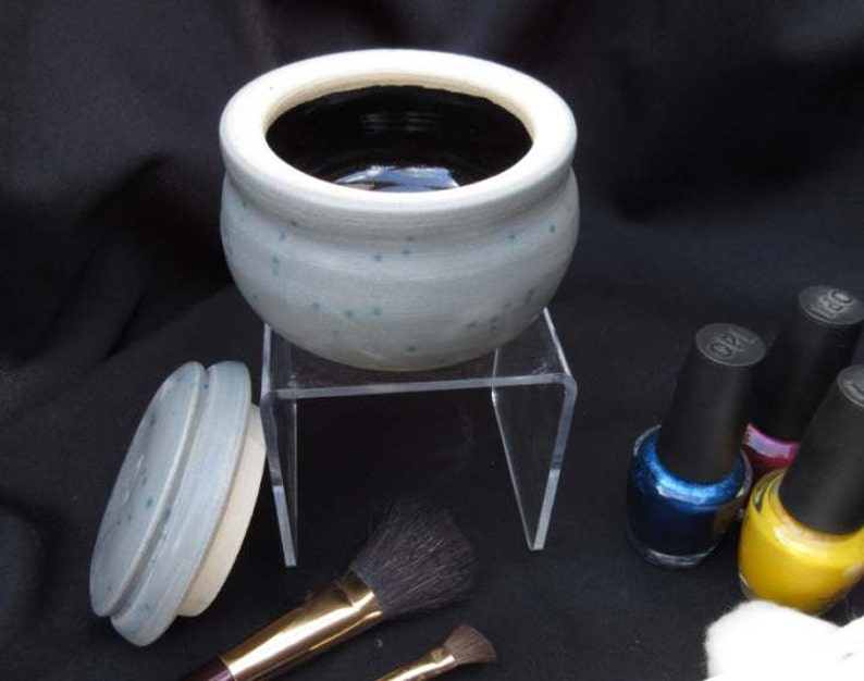 Robbin/'s Egg Blue Jar 2 Bathroom Accessories Jewelry Porcelain Lidded Jar Q-Tips Cotton Balls