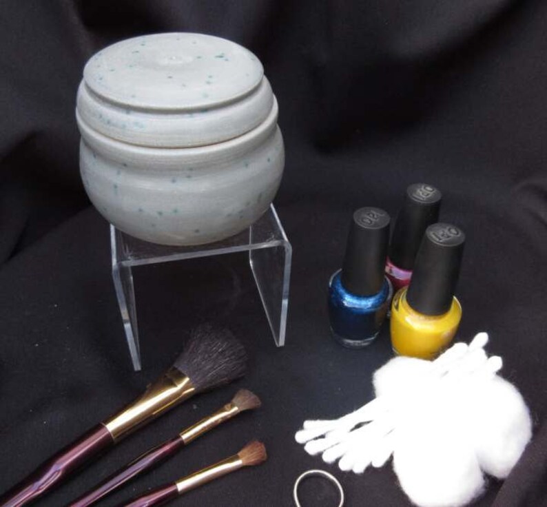 Robbin/'s Egg Blue Jar 2 Bathroom Accessories Jewelry Porcelain Lidded Jar Q-Tips Cotton Balls