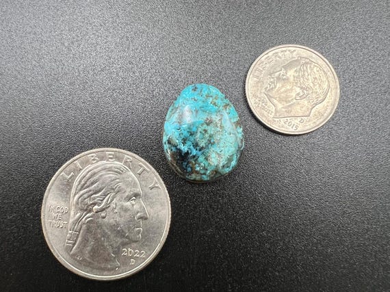 Candelaria-high Grade Turquoise-natural-backed- 7.10 Carats-19mm X  