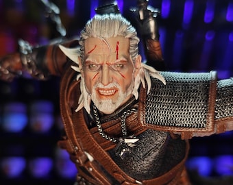 Geralt Witcher Figure: Detailed Character Collectible, Fantasy Gaming Fan Art