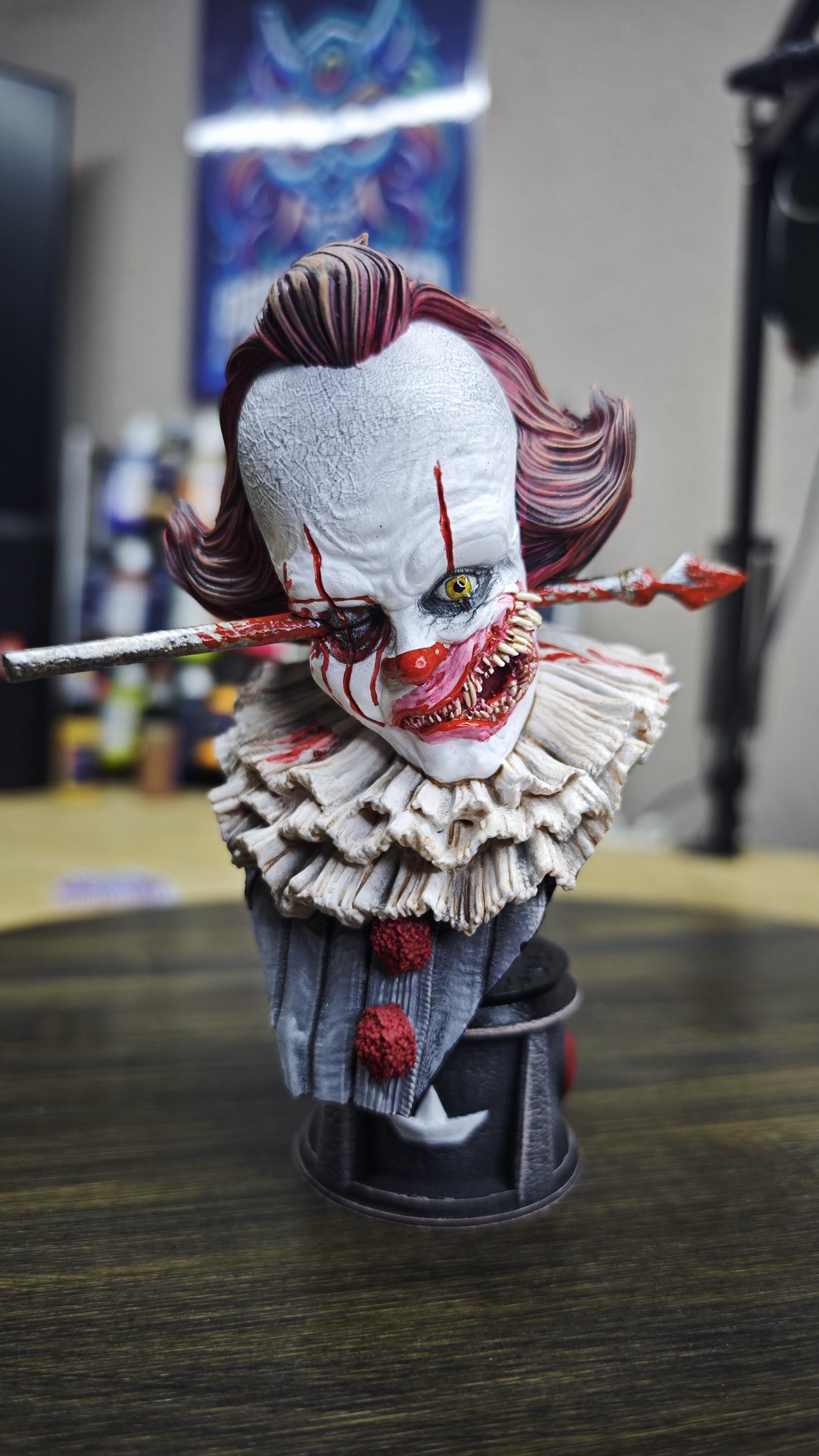 Crimson Jester Figurine Statue – Stylized Horror Clown Collectible
