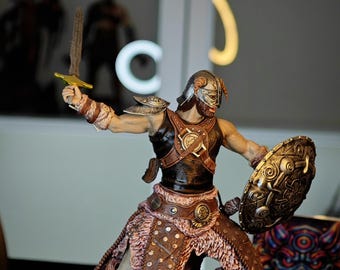 Fierce Fighter Figurine Statue – Stylized Martial Arts Hero