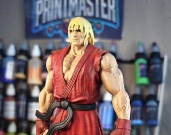 Ken Figure – 3D Printed Street Fighter Statue, Hand-Painted Martial Arts Gaming Collectible