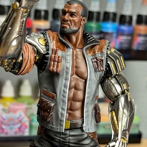 Mortal Kombat Jax Figure | Handmade Resin Collectible | Painted Video Game Statue | Fighting Game Icon