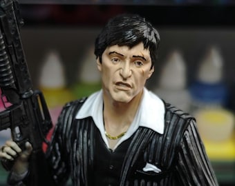 Scarface Figure | Handmade Resin Collectible | Painted Movie Character Statue | Tony Montana Inspired