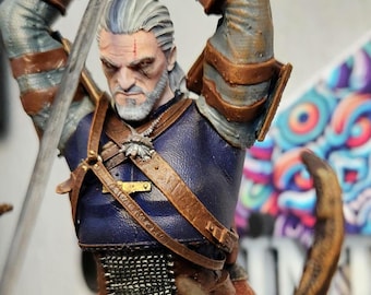 Geralt of Rivia Figure – Handmade Witcher Collectible (7.9 inch)
