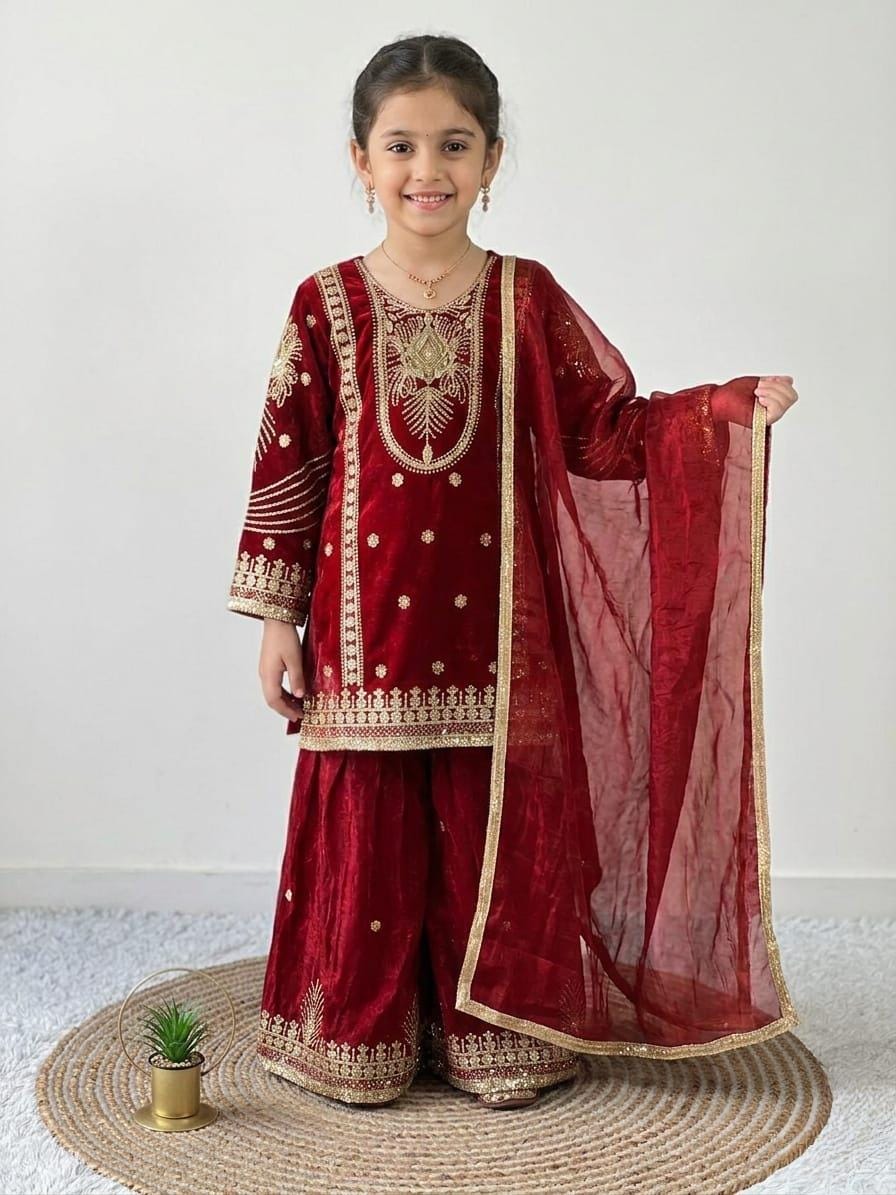 fitted lace wedding dress Zadie Red Long Dress with Embroidered Neckline