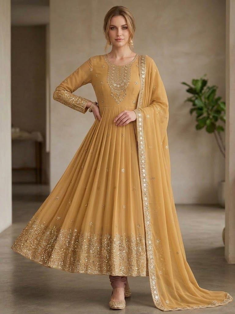 formal gown punjabi dress rose gold dress